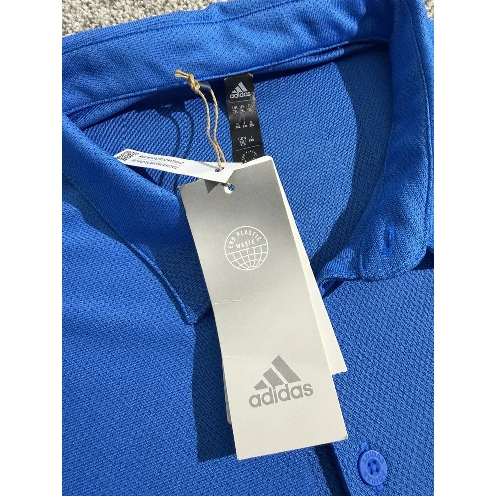 (2) Men's 2XL‎ XXL Golf Polo Adidas Callaway NWT - EUC BLUE Opti-Dri
